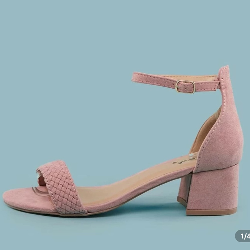 Braided Vegan Suede Heels